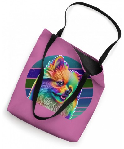 Cute Pomeranian Pup Rainbow Pop Art Colorful Pomeranian Dog Tote Bag $10.14 Totes