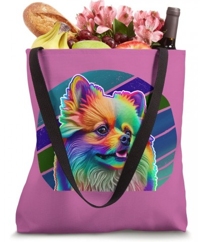 Cute Pomeranian Pup Rainbow Pop Art Colorful Pomeranian Dog Tote Bag $10.14 Totes