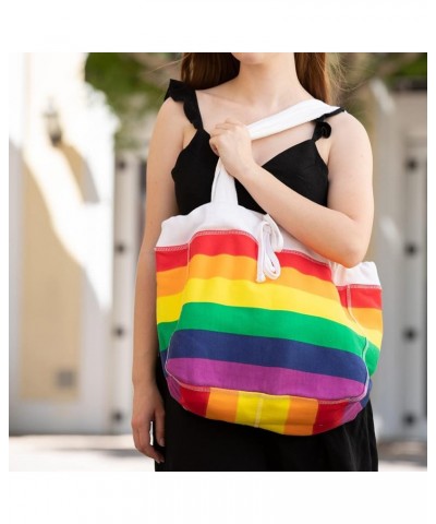 Pro-Weave Large Everyday Fleece Travel Tote Bag with draw cords - One Size Rainbow Pride $14.00 Totes