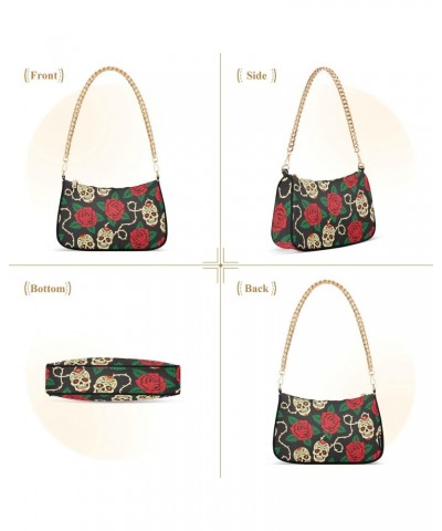 Sugar Skulls Shoulder Bag for Women Small Purse Fashion Chain Purse Satchel Handbags with Chain Strap for Wife Women $12.00 S...