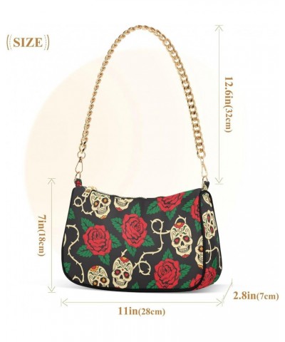 Sugar Skulls Shoulder Bag for Women Small Purse Fashion Chain Purse Satchel Handbags with Chain Strap for Wife Women $12.00 S...