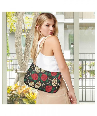 Sugar Skulls Shoulder Bag for Women Small Purse Fashion Chain Purse Satchel Handbags with Chain Strap for Wife Women $12.00 S...