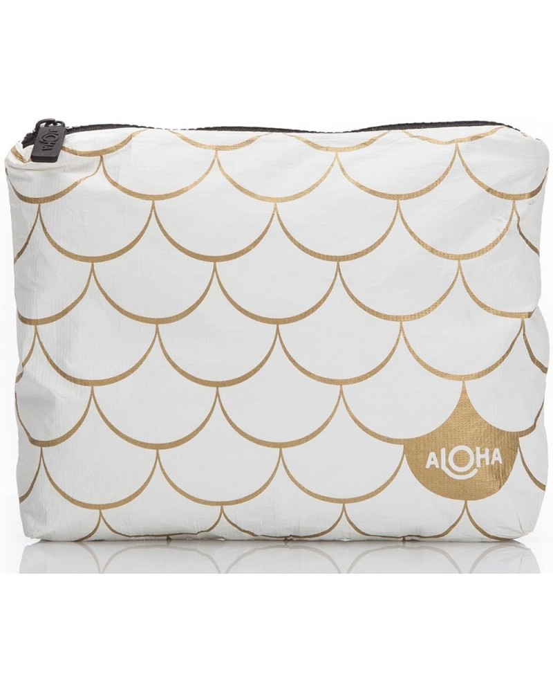 Small Pouch | Lightweight, Packable, and Splash-Proof Makeup Pouch | Easy to Clean White Mermaid in Gold $18.86 Clutches