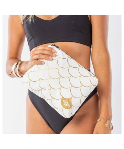 Small Pouch | Lightweight, Packable, and Splash-Proof Makeup Pouch | Easy to Clean White Mermaid in Gold $18.86 Clutches