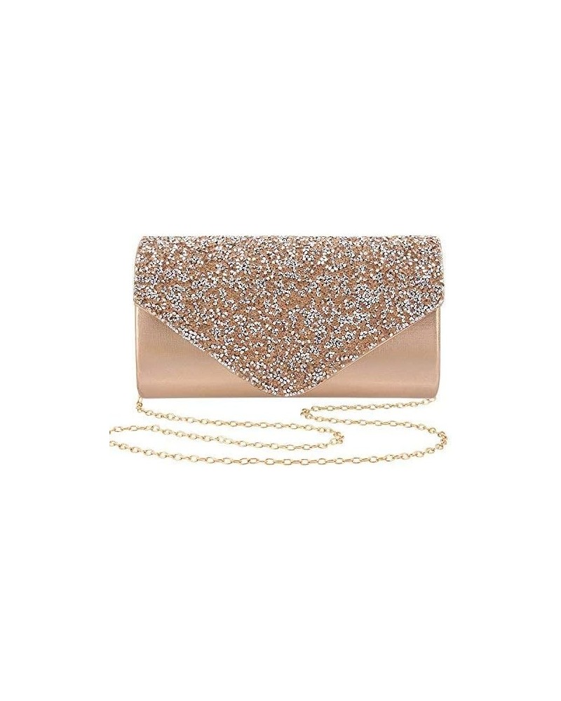 Bling Shiny Rhinestone Wedding Evening Party Clutch Handbag Purse Champagne S103 $11.75 Evening Bags