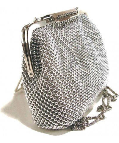 Womens clutch metal mesh evening purse bag for Cocktail Party Prom Wedding Banquet Silver $15.65 Evening Bags