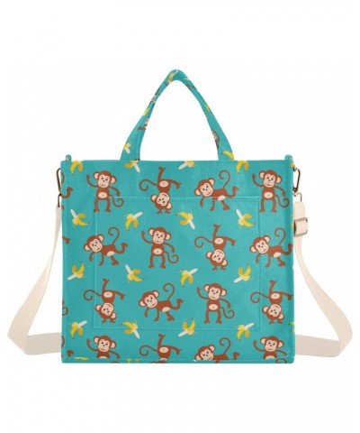 Women Monkey Banana Corduroy Tote Bag Casual Handbags Fashion Shoulder Hobo bag $10.53 Totes