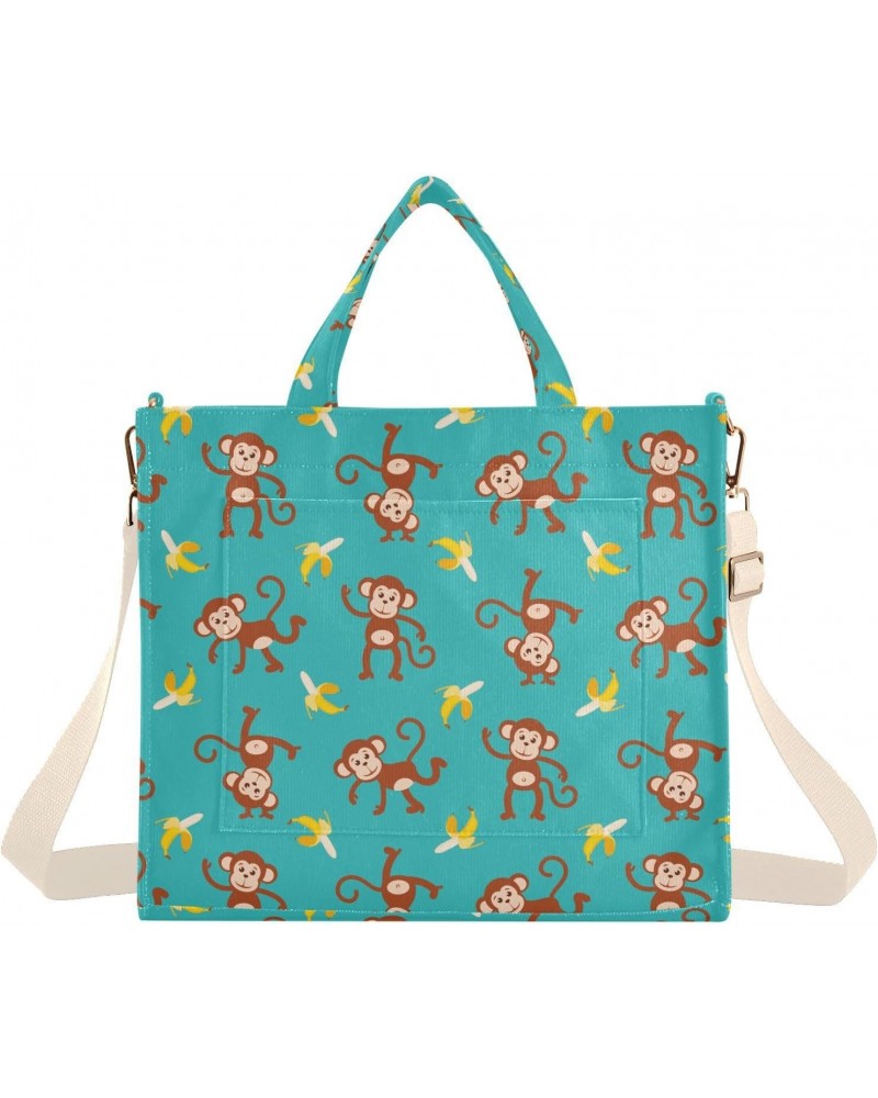 Women Monkey Banana Corduroy Tote Bag Casual Handbags Fashion Shoulder Hobo bag $10.53 Totes