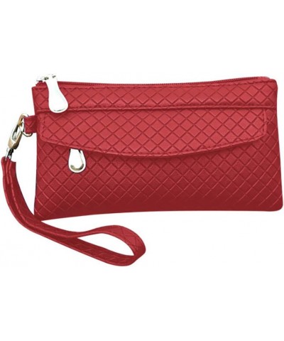 Wristlet Wallet Clutch PU Leather Women Phone Pocket Large Travel Purse Maroon $7.31 Wallets