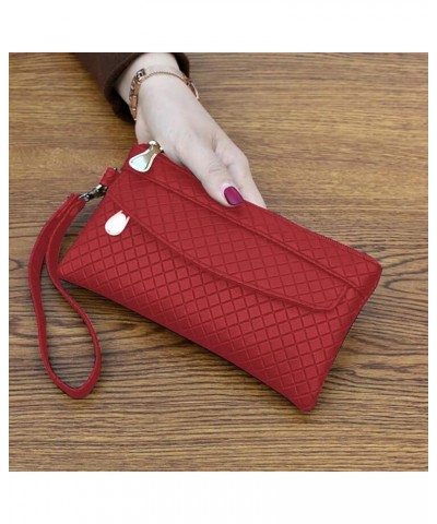 Wristlet Wallet Clutch PU Leather Women Phone Pocket Large Travel Purse Maroon $7.31 Wallets