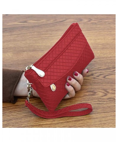 Wristlet Wallet Clutch PU Leather Women Phone Pocket Large Travel Purse Maroon $7.31 Wallets