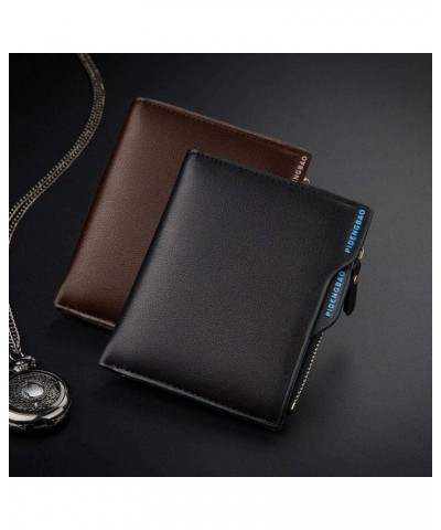 Leather Wallet with Coin Pocket Removable Driver's License Slot Zipper Money Bag Male Credit Card Holder Purse for Man (Color...