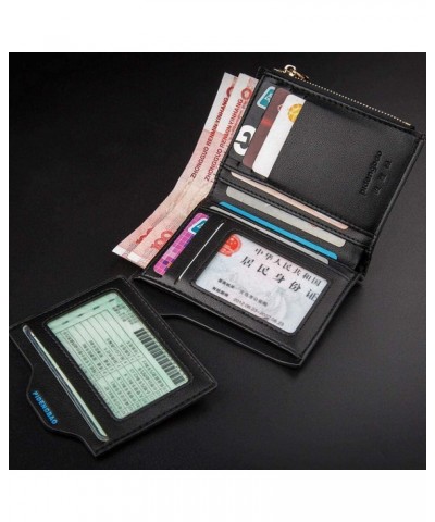 Leather Wallet with Coin Pocket Removable Driver's License Slot Zipper Money Bag Male Credit Card Holder Purse for Man (Color...