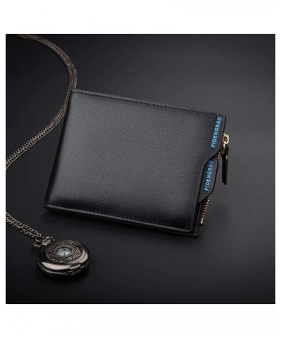 Leather Wallet with Coin Pocket Removable Driver's License Slot Zipper Money Bag Male Credit Card Holder Purse for Man (Color...