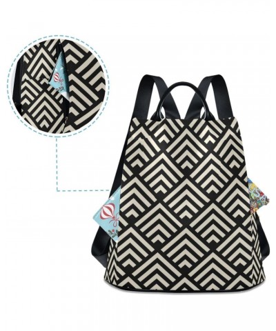 Geometric Print Backpack Purse for Women Fashion Ladies Shoulder Bags Large Travel Bag $18.80 Backpacks