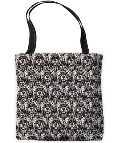 Dog Face Pattern Canvas Tote Bag Funny Puppy Shih Tzu Handbag Gift for Dog Lovers Storage Shoulder Bag Shih Tzu 2 $9.89 Totes