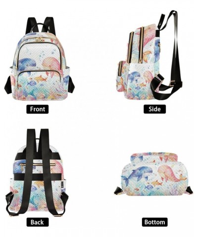 Small Backpack Purse for Women, Whales Family Travel Bag Casual Daypack Shoulder Bag Small $17.64 Backpacks