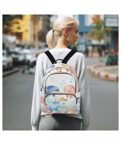 Small Backpack Purse for Women, Whales Family Travel Bag Casual Daypack Shoulder Bag Small $17.64 Backpacks