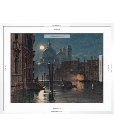 Wall Giclee Print Venice under Moonlight, 1869 on White Frame by Caravaggio, 16x12 24" x 18" White Frame $38.48 Handbags