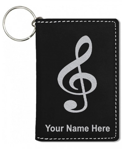 ID Holder Wallet, Treble Clef, Personalized Engraving Included (Black with Silver) Black with Silver $12.04 Wallets