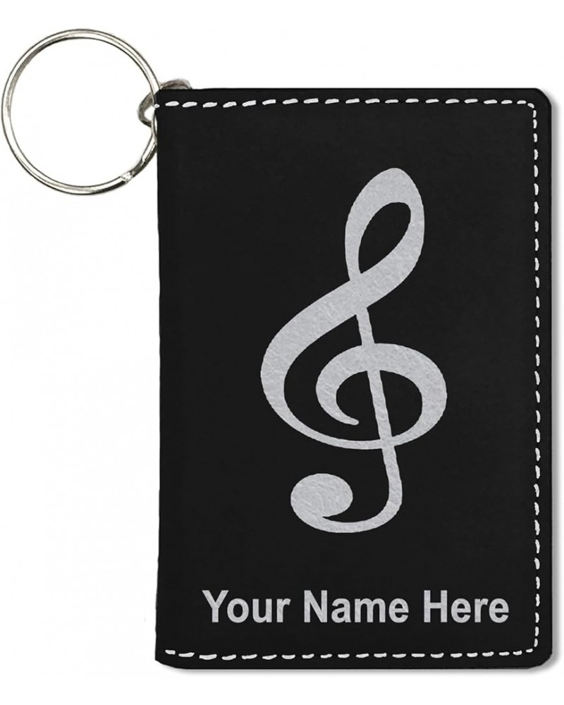 ID Holder Wallet, Treble Clef, Personalized Engraving Included (Black with Silver) Black with Silver $12.04 Wallets