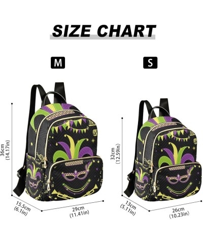 Mardi Gras Women Backpack Masquerade Beads Melody Star Anti-Theft Travel Backpack with Luggage Belt Durable Handbag Lady Purs...