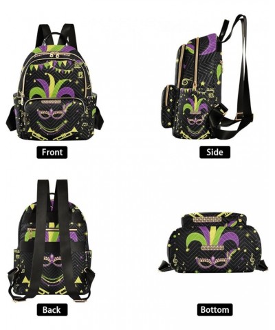 Mardi Gras Women Backpack Masquerade Beads Melody Star Anti-Theft Travel Backpack with Luggage Belt Durable Handbag Lady Purs...