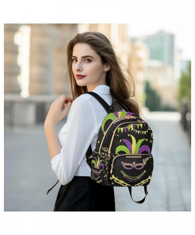 Mardi Gras Women Backpack Masquerade Beads Melody Star Anti-Theft Travel Backpack with Luggage Belt Durable Handbag Lady Purs...