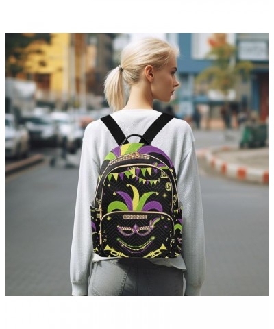 Mardi Gras Women Backpack Masquerade Beads Melody Star Anti-Theft Travel Backpack with Luggage Belt Durable Handbag Lady Purs...