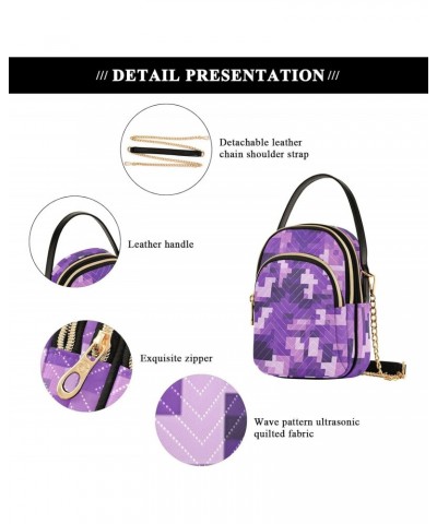 Women Crossbody Sling Bags Digital Purple Camo Print, Compact Fashion Handbags Purse with Chain Strap Top handle for Evening ...