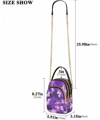 Women Crossbody Sling Bags Digital Purple Camo Print, Compact Fashion Handbags Purse with Chain Strap Top handle for Evening ...