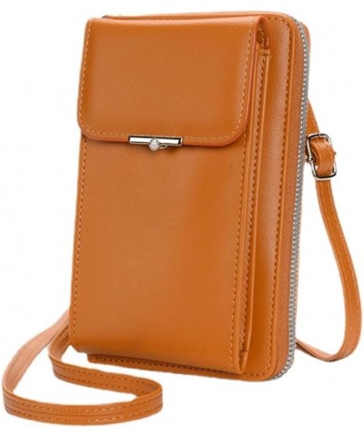 Crossbody Phone Bag for Women Pearl Flip Clutch Purse Ladies Cross Body Wallet Mini Handbags Tan $11.64 Totes