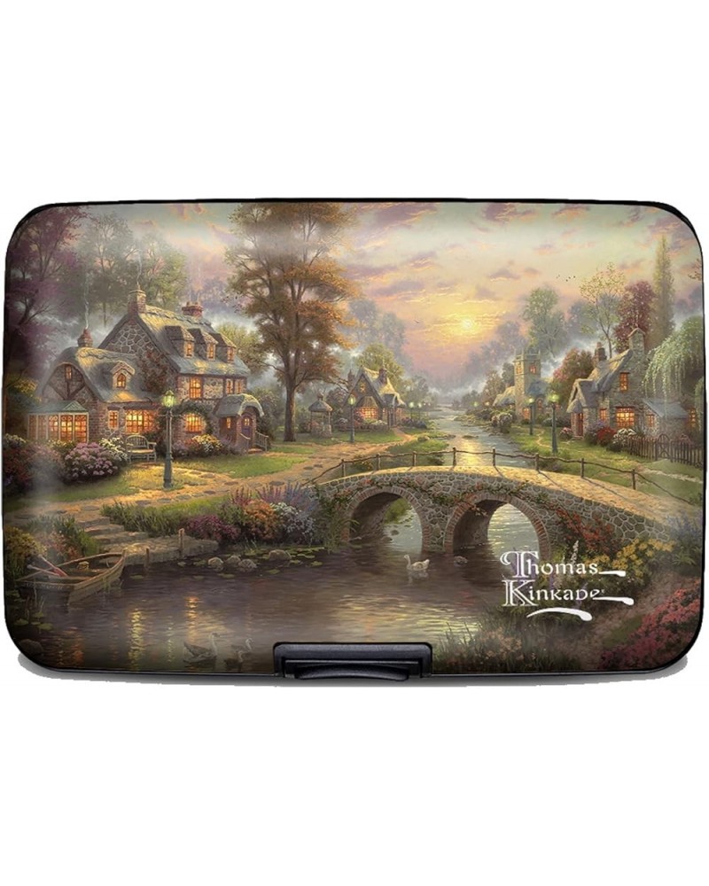 Thomas Kinkade Armored Wallet RFID Secure Data Theft Protection Credit Card Case (Sunset On Lamplight Lane) Sunset on Lamplig...