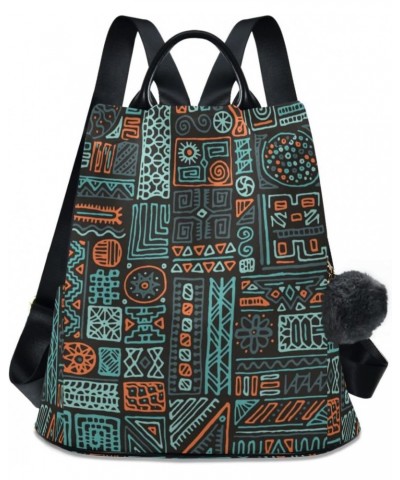 Women Fashion Backpack - Tropical Tribal Pattern, Anti Theft Casual Daypack Shoulder Bag Purse for Travel Work 15 inches $18....