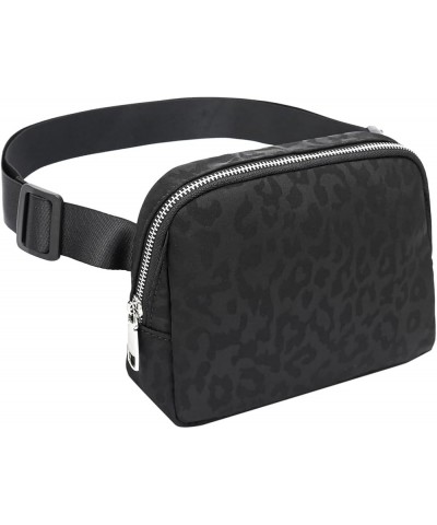 Small Crossbody Sling Bag Nylon Fanny Packs Fashion Sport Belt Bag Travel Shoulder Purses for Women N-Black Leopard $16.23 Cr...