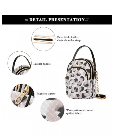 Crossbody Bag for Women, Abstract Pink Black Leopard Phone Purse Detachable Chain Bag Shoulder Handbag Wallet $13.67 Crossbod...