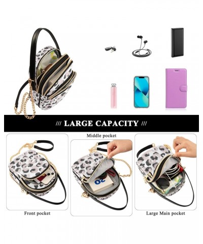 Crossbody Bag for Women, Abstract Pink Black Leopard Phone Purse Detachable Chain Bag Shoulder Handbag Wallet $13.67 Crossbod...