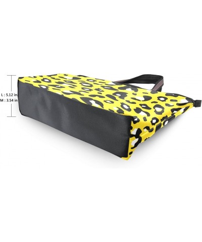 Cow Print On Yellow Shoulder Bag Top Handle Tote Bag Handbag for Women $16.11 Handbags