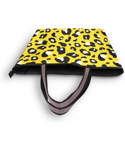 Cow Print On Yellow Shoulder Bag Top Handle Tote Bag Handbag for Women $16.11 Handbags