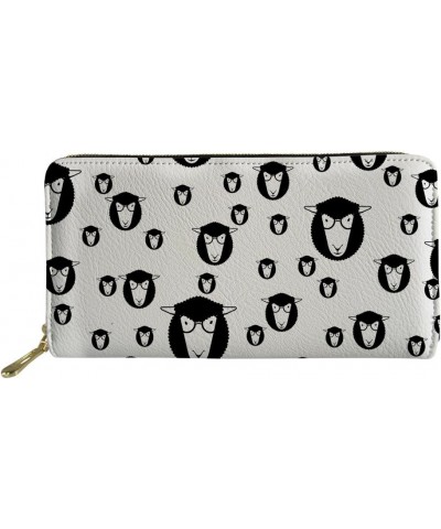 Women Men Animals Wallet Long Purse PU Leather Zipper Lightweight Sheep $11.76 Wallets