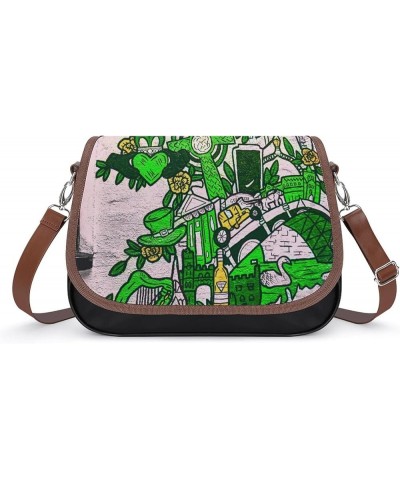 Printed Crossbody Bags Women City Leather Shoulder Bag Satchel Hobo Bags Trendy Impressionism Graffiti Figure Color9 $25.99 C...