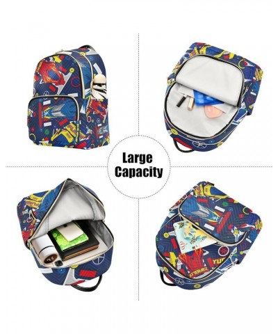 Women Backpack Toy Car Cartoon Anti-Theft Travel Backpack with Luggage Belt Lightweight Handbag Lady Purse Roomy Double Zippe...