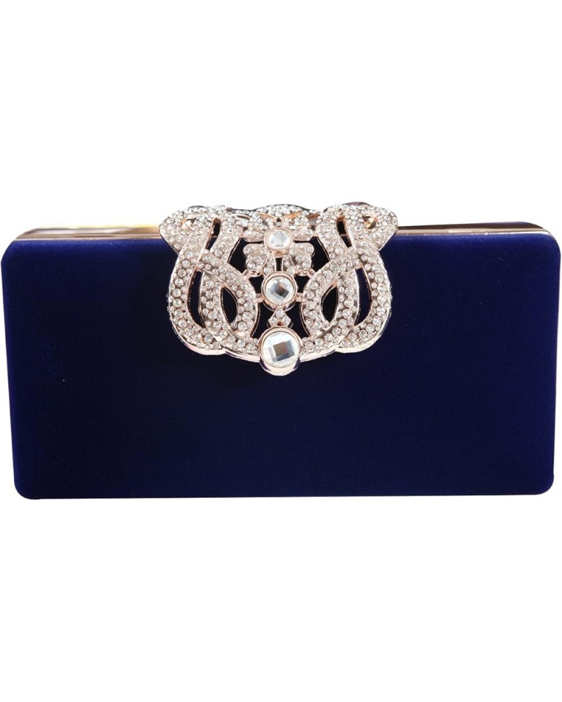 Womens Evening Cocktail Wedding Party Handbag Clutch Purse Wallet Blue $10.58 Evening Bags