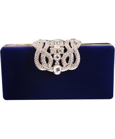 Womens Evening Cocktail Wedding Party Handbag Clutch Purse Wallet Blue $10.58 Evening Bags