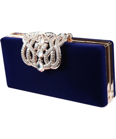 Womens Evening Cocktail Wedding Party Handbag Clutch Purse Wallet Blue $10.58 Evening Bags