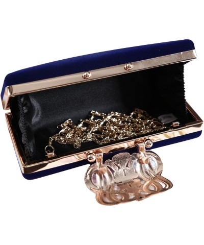 Womens Evening Cocktail Wedding Party Handbag Clutch Purse Wallet Blue $10.58 Evening Bags