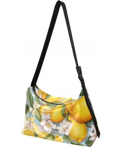 Flowers Lemon Hobo Shoulder Bag for Women Men PU Leather Crossbody Bag Slouchy Tote Handbags for Working Shopping Traveling $...