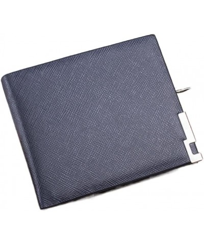 Men's Cross Pattern Wallet Fashion Iron Sheet Short Wallet Card Holder (Color : Horizontal blue) Horizontal blue $17.54 Wallets