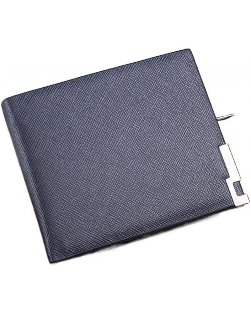 Men's Cross Pattern Wallet Fashion Iron Sheet Short Wallet Card Holder (Color : Horizontal blue) Horizontal blue $17.54 Wallets