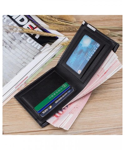 Men's Cross Pattern Wallet Fashion Iron Sheet Short Wallet Card Holder (Color : Horizontal blue) Horizontal blue $17.54 Wallets